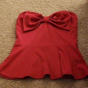 Ted peplum strapless top